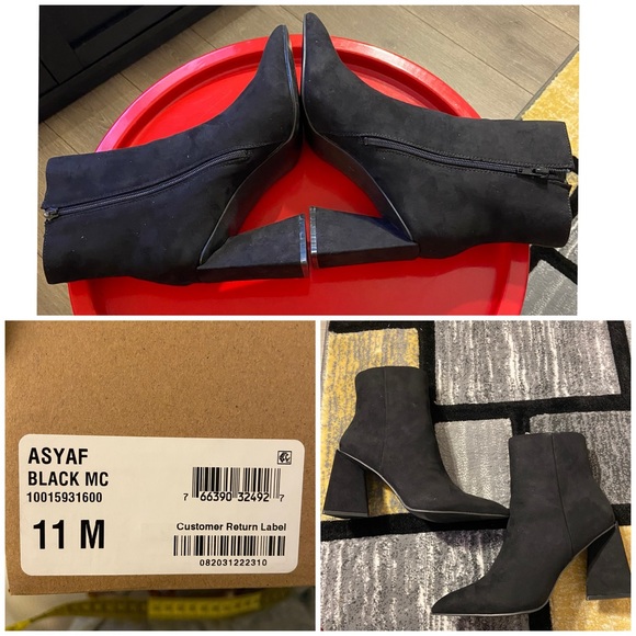 New - BARIII faux suede heeled ankle boots - size 11 - Picture 2 of 9